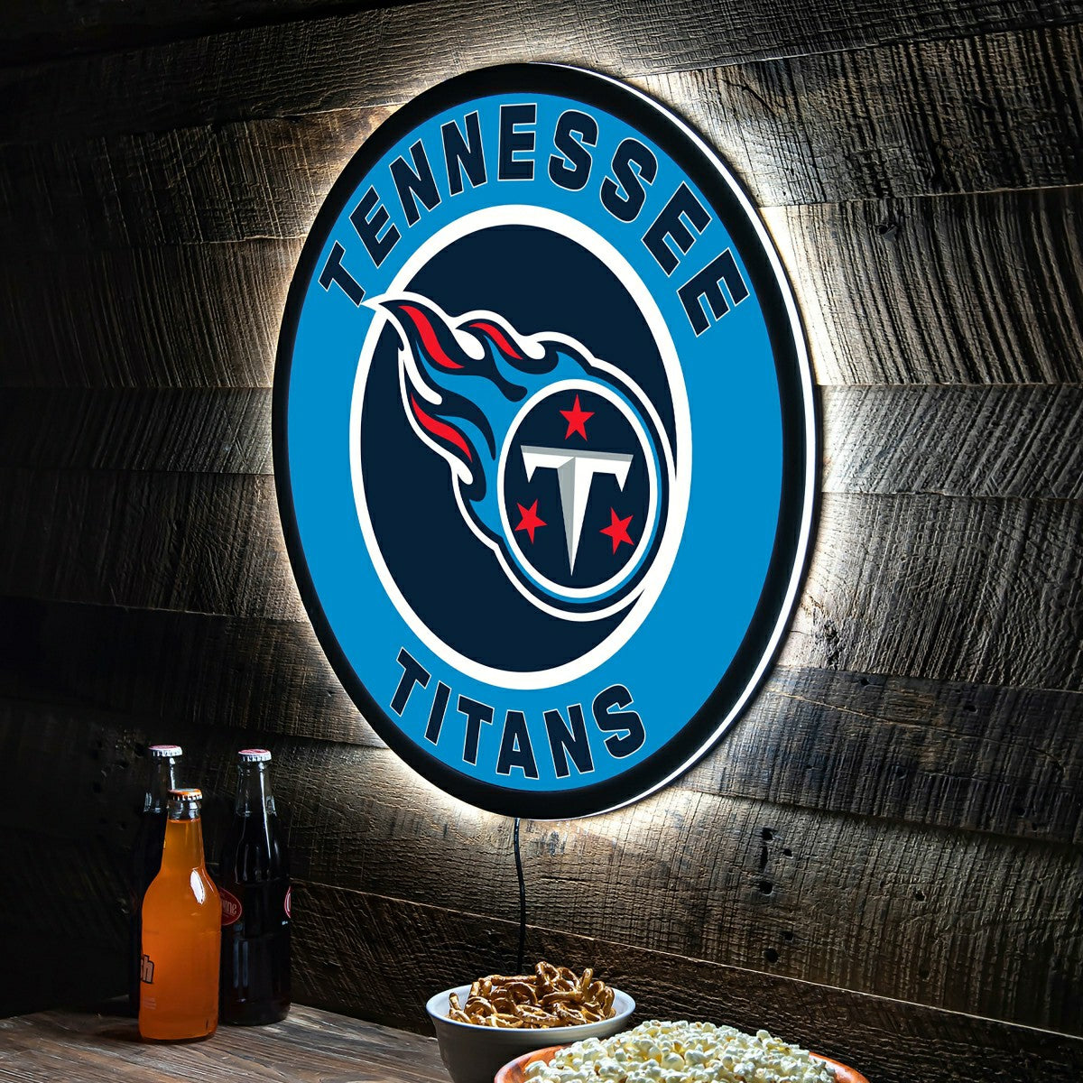 LED Wall Decor, Round, Tennessee Titans