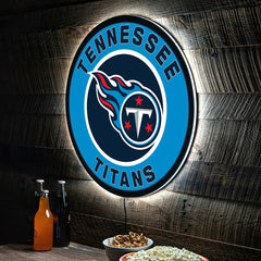 LED Wall Decor, Round, Tennessee Titans