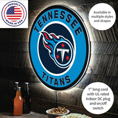 LED Wall Decor, Round, Tennessee Titans