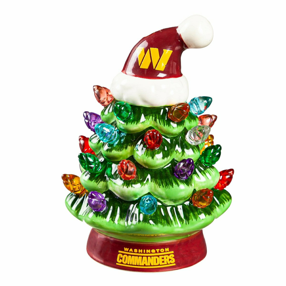4" Mini LED Tabletop Christmas Tree, Set of 2, Washington Commanders