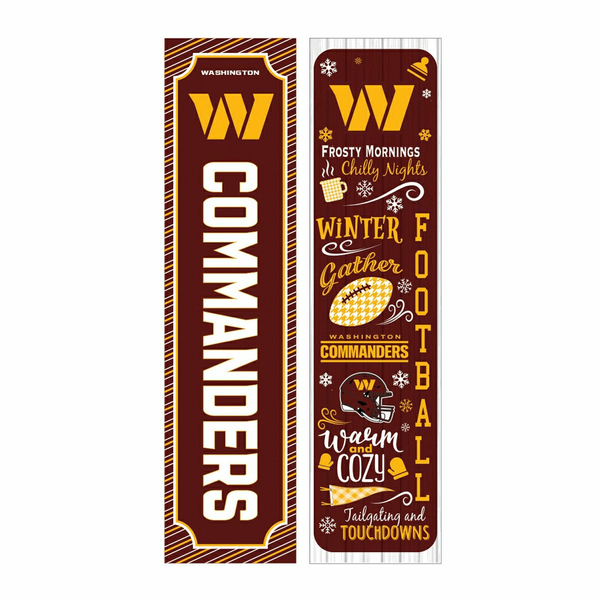 46" Double Sided Leaner, Washington Commanders, Winter Seasonal