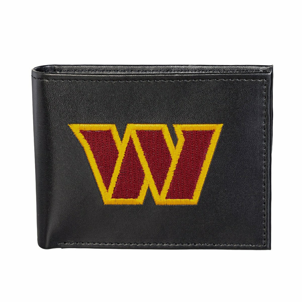Washington Commanders Black Bi-Fold Embroidered Wallet w/ RFID Blocking