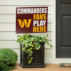 Washington Commanders Coroplast Yard Sign "Fans Play Here"