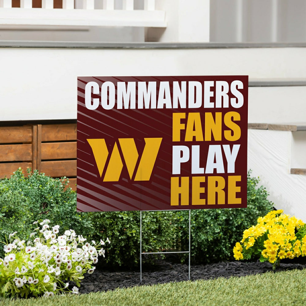 Washington Commanders Coroplast Yard Sign "Fans Play Here"