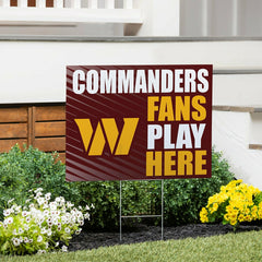 Washington Commanders Coroplast Yard Sign "Fans Play Here"