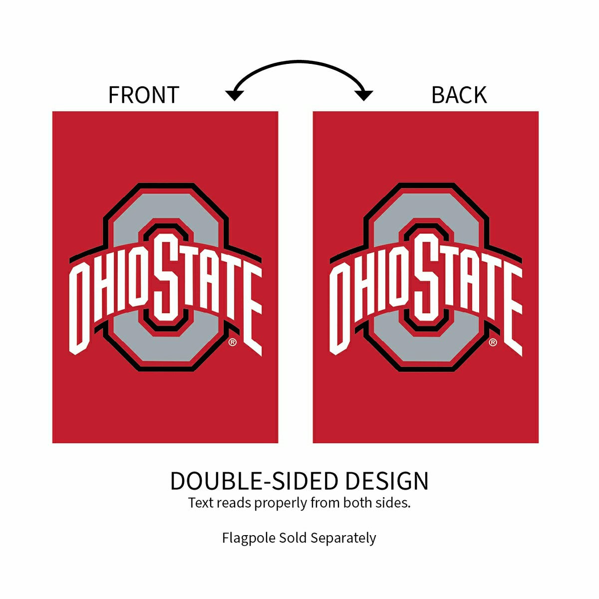Ohio State University Applique House Flag