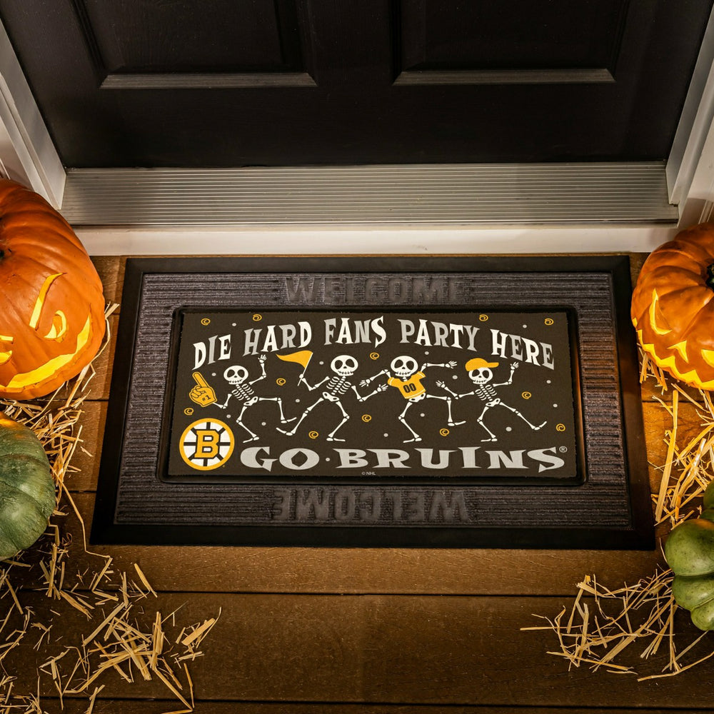 Boston Bruins Flocked Coir Halloween Sassafras Switch Mat, 22"x10"
