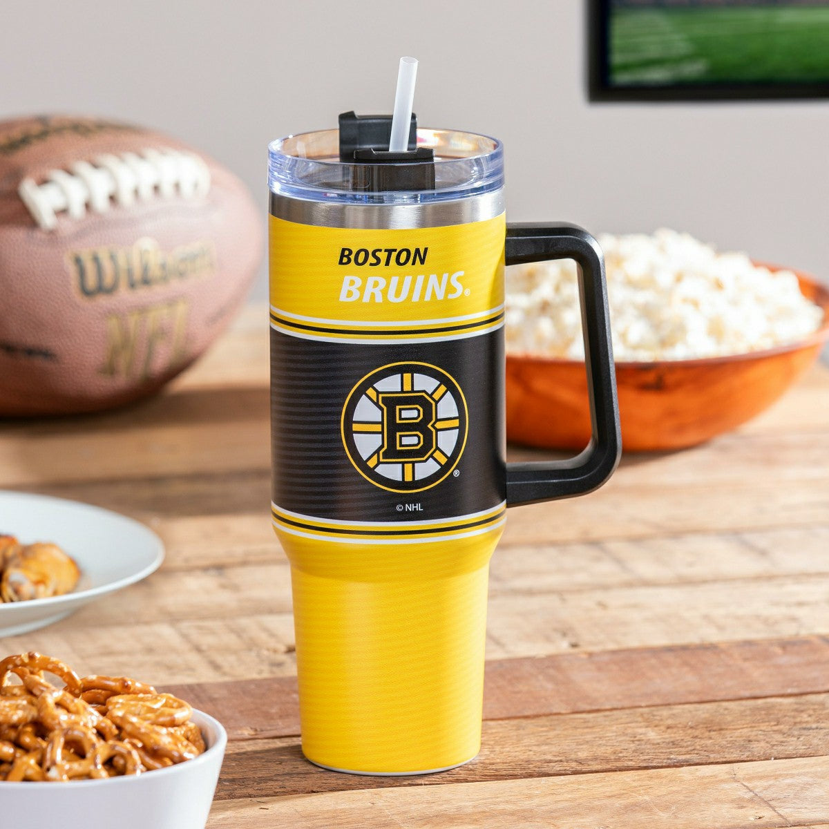 40oz Stainless Steel Canyon Cup w/ Straw, Boston Bruins
