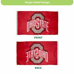 Ohio State University Single Sided Flag with 2 Grommets, 3'x5'