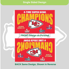 Kansas City Chiefs Multi-Win Superbowl Champions Football 3x5 Flag