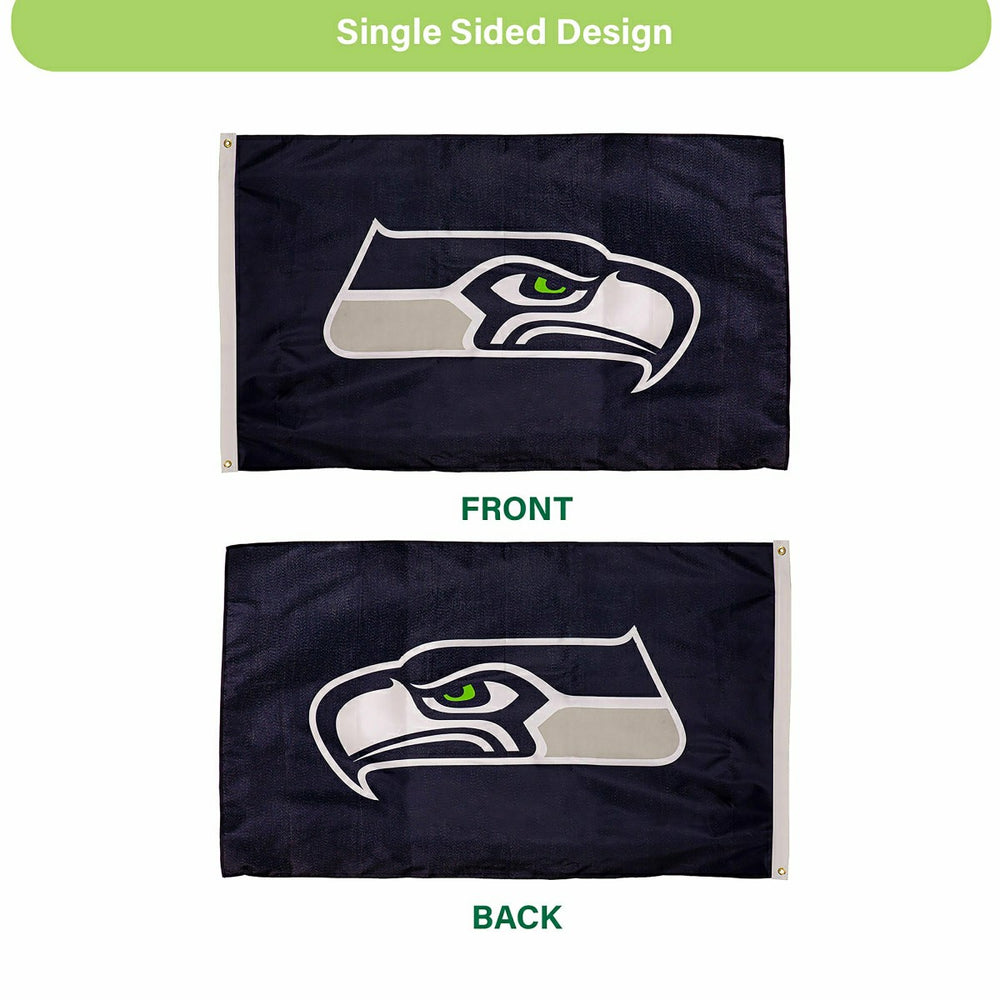 Seattle Seahawks Single Sided Estate Flag with 2 Grommets, 3'x5'