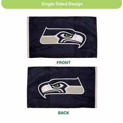Seattle Seahawks Single Sided Estate Flag with 2 Grommets, 3'x5'