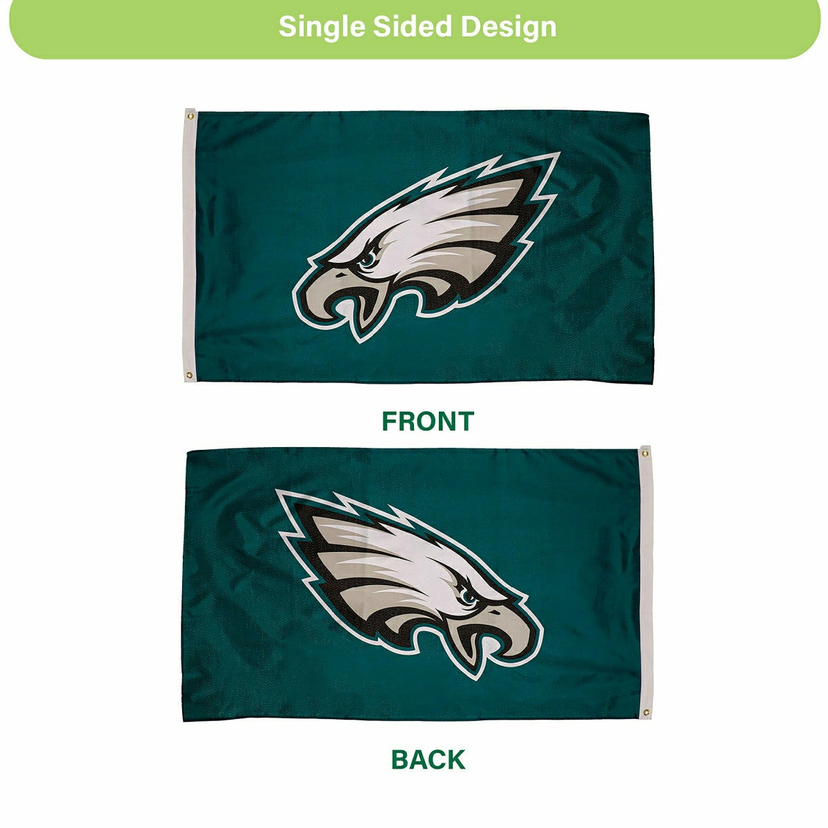 Philadelphia Eagles Single Sided Estate Flag with 2 Grommets, 3'x5'