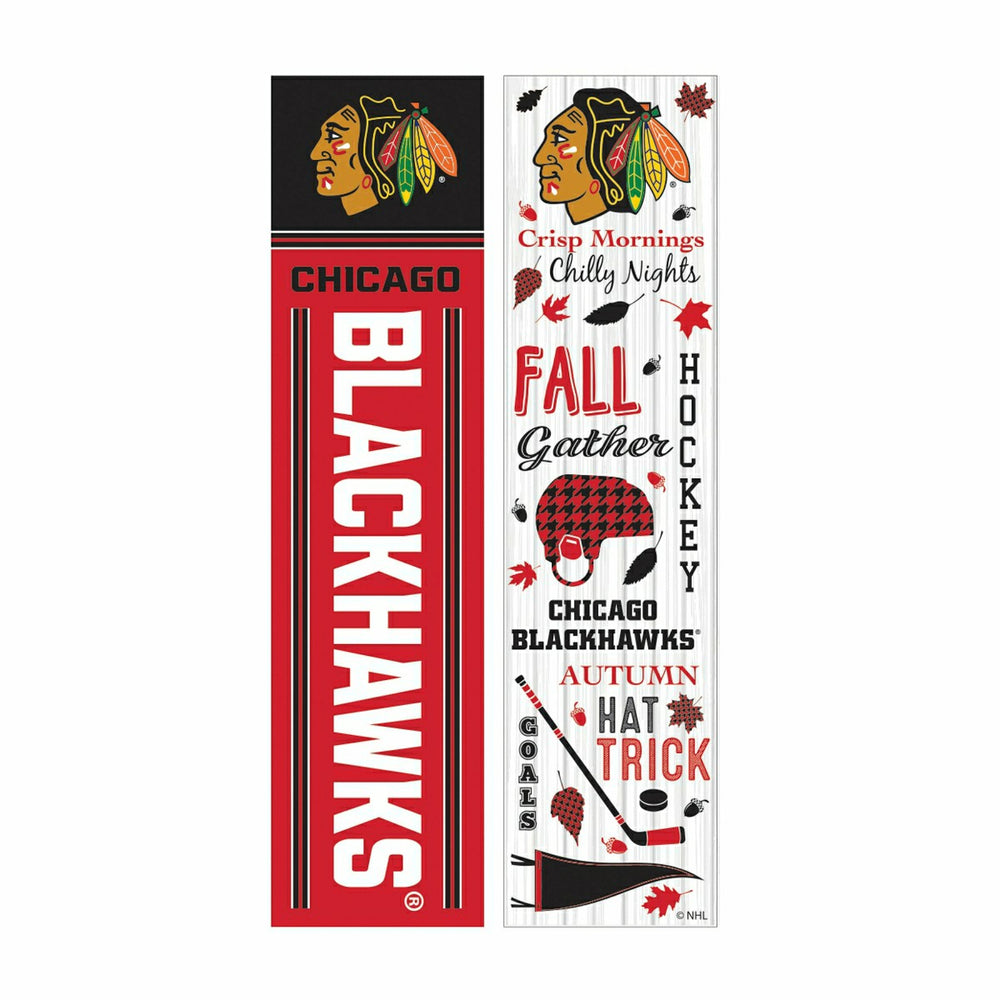 Chicago Blackhawks 46" Double Sided Leaner, Fall Seasonal