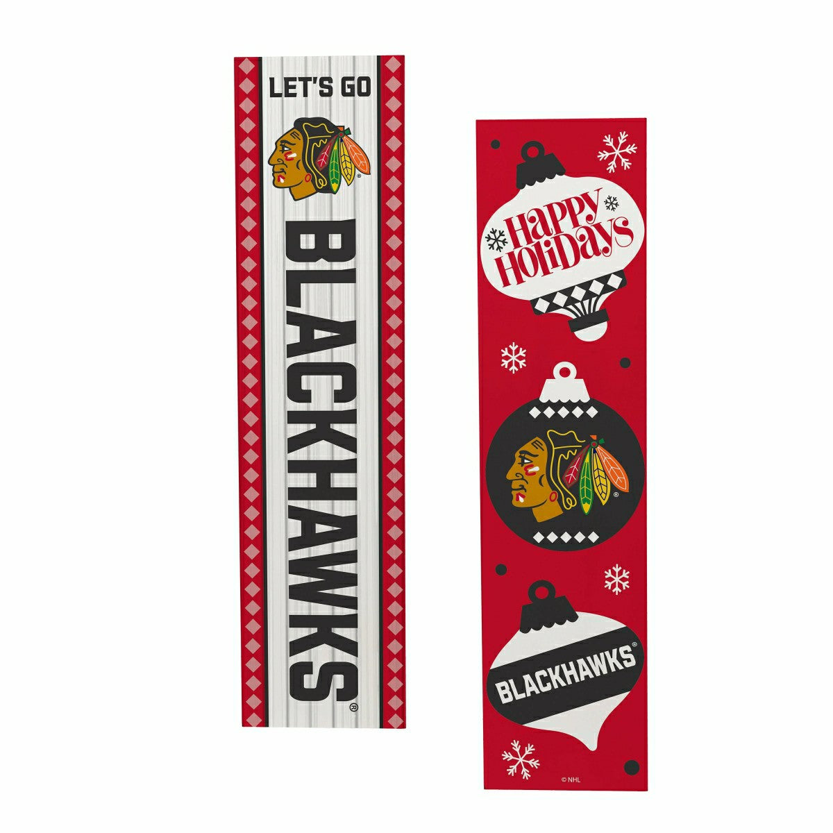 Chicago Blackhawks 47" Double Sided Leaner, Christmas