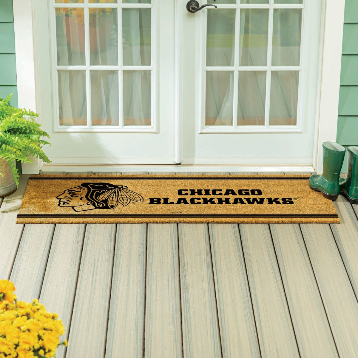 Chicago Blackhawks Extra Large One Color Coir Mat, 60"x24"