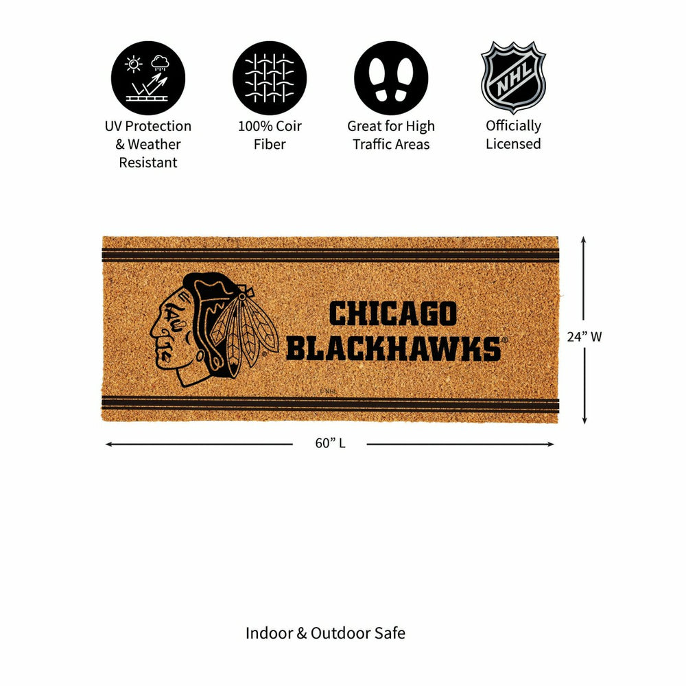 Chicago Blackhawks Extra Large One Color Coir Mat, 60"x24"