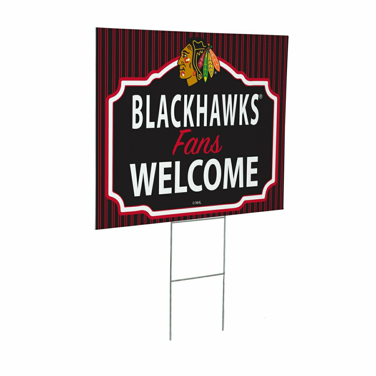 Chicago Blackhawks Coroplast Yard Sign, "Fans Welcome"