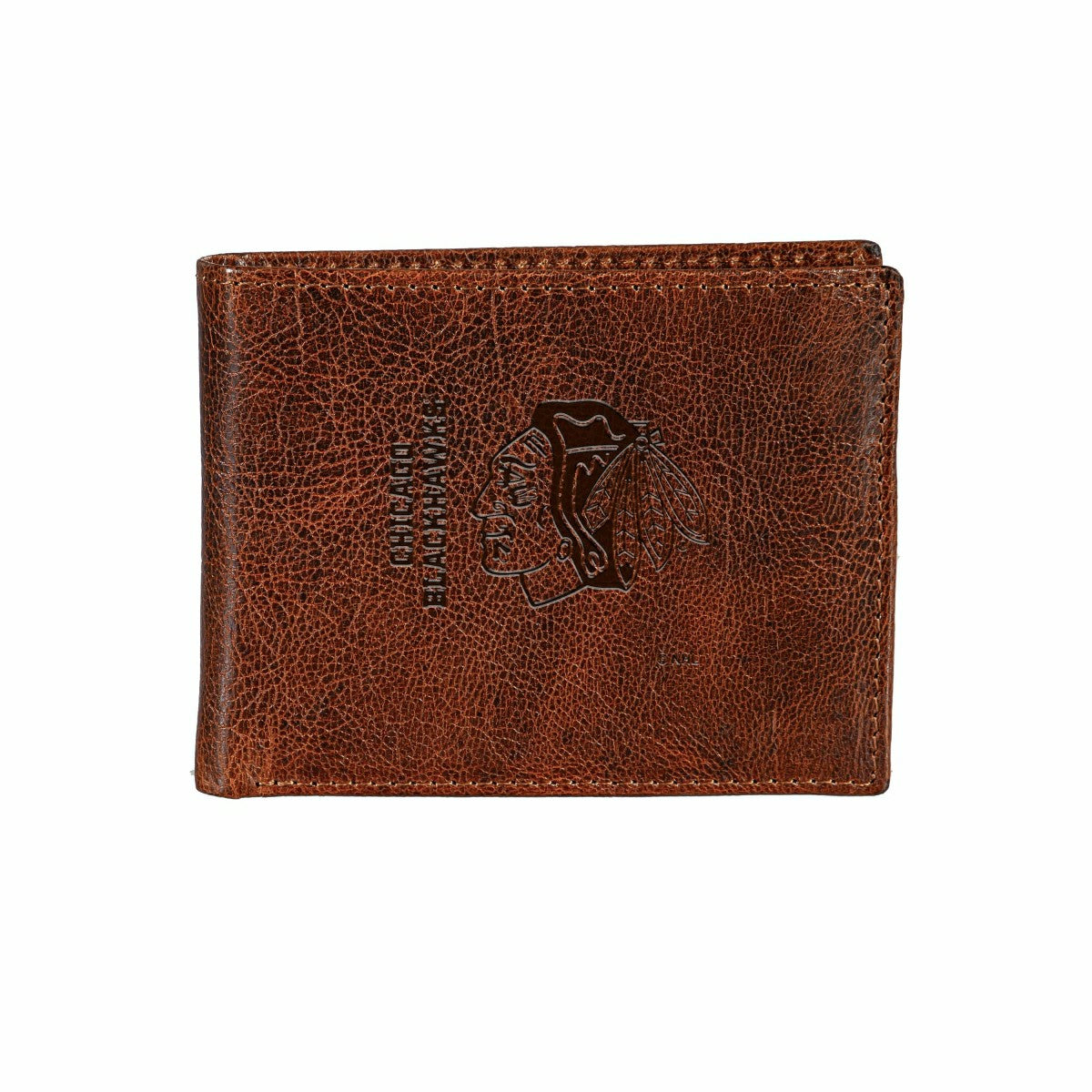 Chicago Brownhawks, Embossed 100% Genuine Tumbled Leather Passcase Bi-