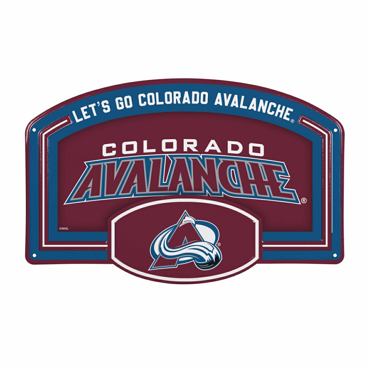 Colorado Avalanche USA Embossed Steel Wall Sign, 11" x 17"