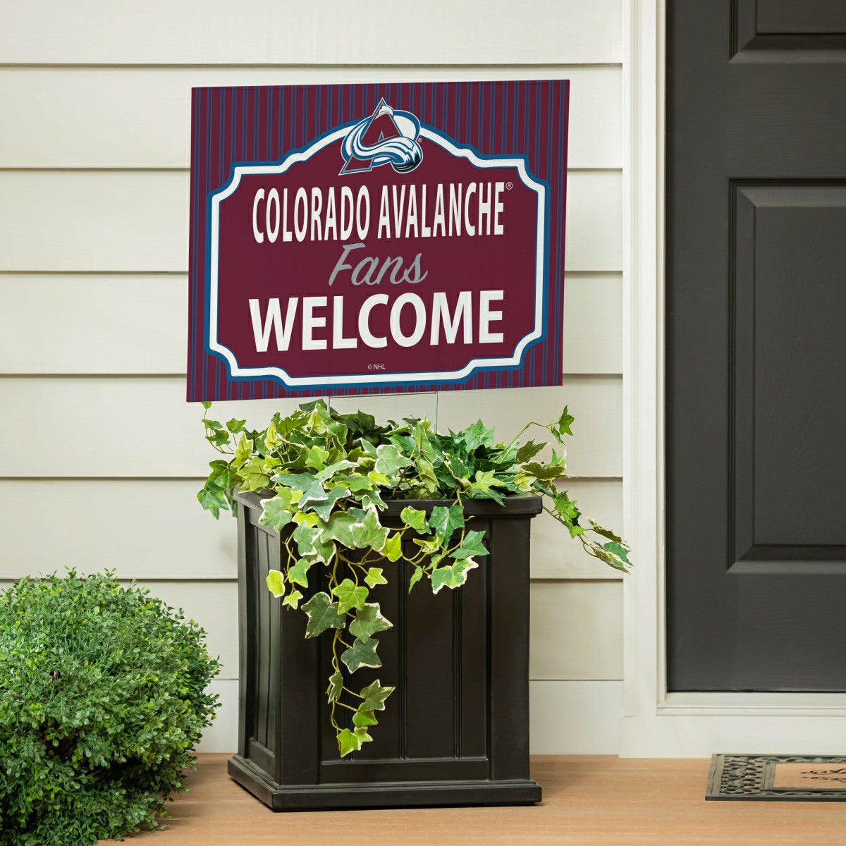 Colorado Avalanche Coroplast Yard Sign, "Fans Welcome"