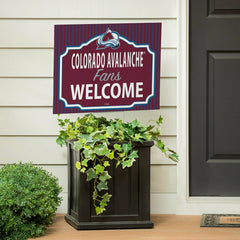 Colorado Avalanche Coroplast Yard Sign, "Fans Welcome"