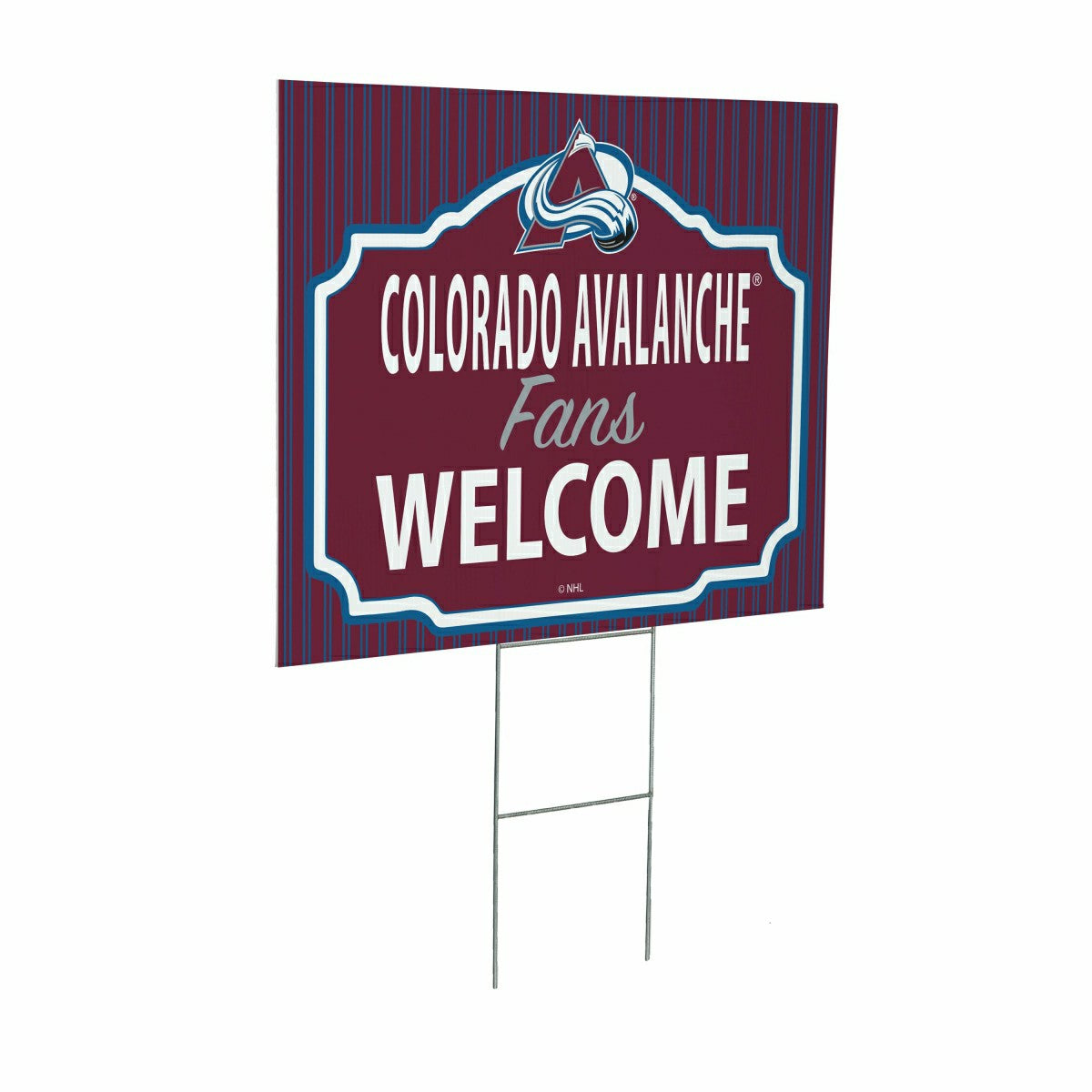 Colorado Avalanche Coroplast Yard Sign, "Fans Welcome"