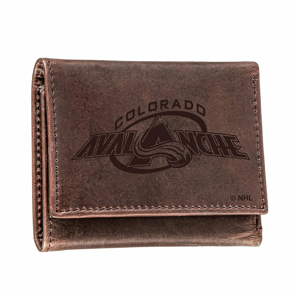 Colorado Avalanche, Tri-Fold Wallet, Brown, CH, 100% Genuine Leather