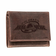 Colorado Avalanche, Tri-Fold Wallet, Brown, CH, 100% Genuine Leather
