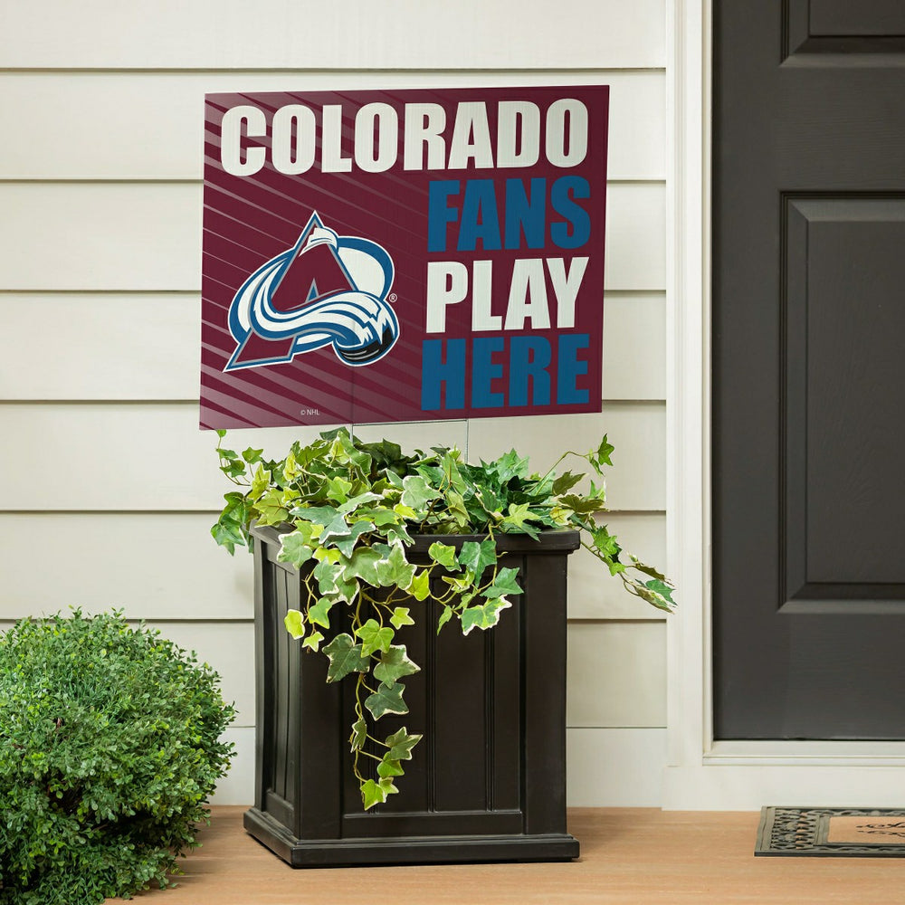 Colorado Avalanche Coroplast Yard Sign "Fans Play Here"