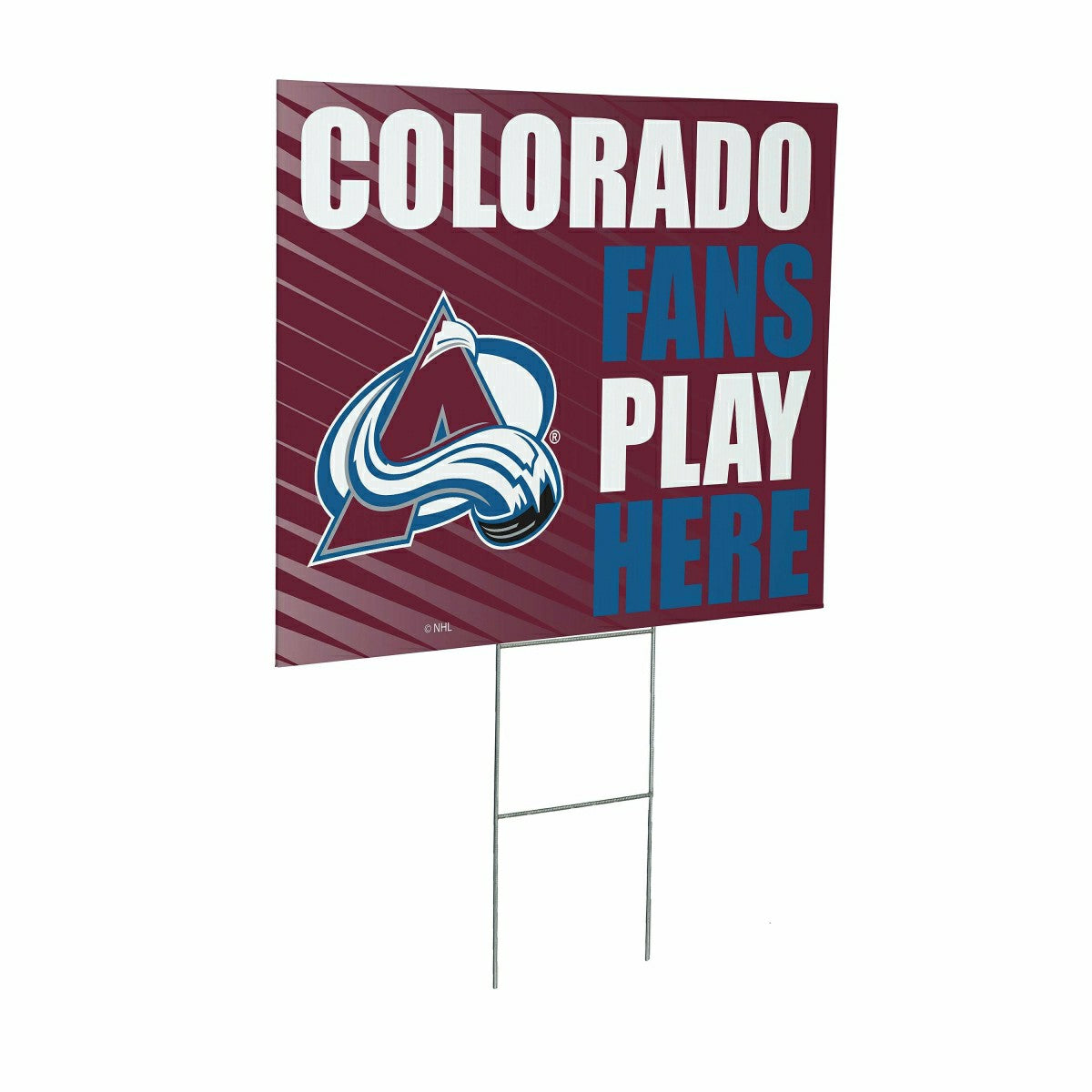 Colorado Avalanche Coroplast Yard Sign "Fans Play Here"