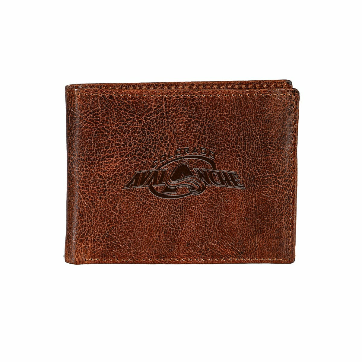 Colorado Avalanche, Embossed 100% Genuine Tumbled Leather Passcase Bi-