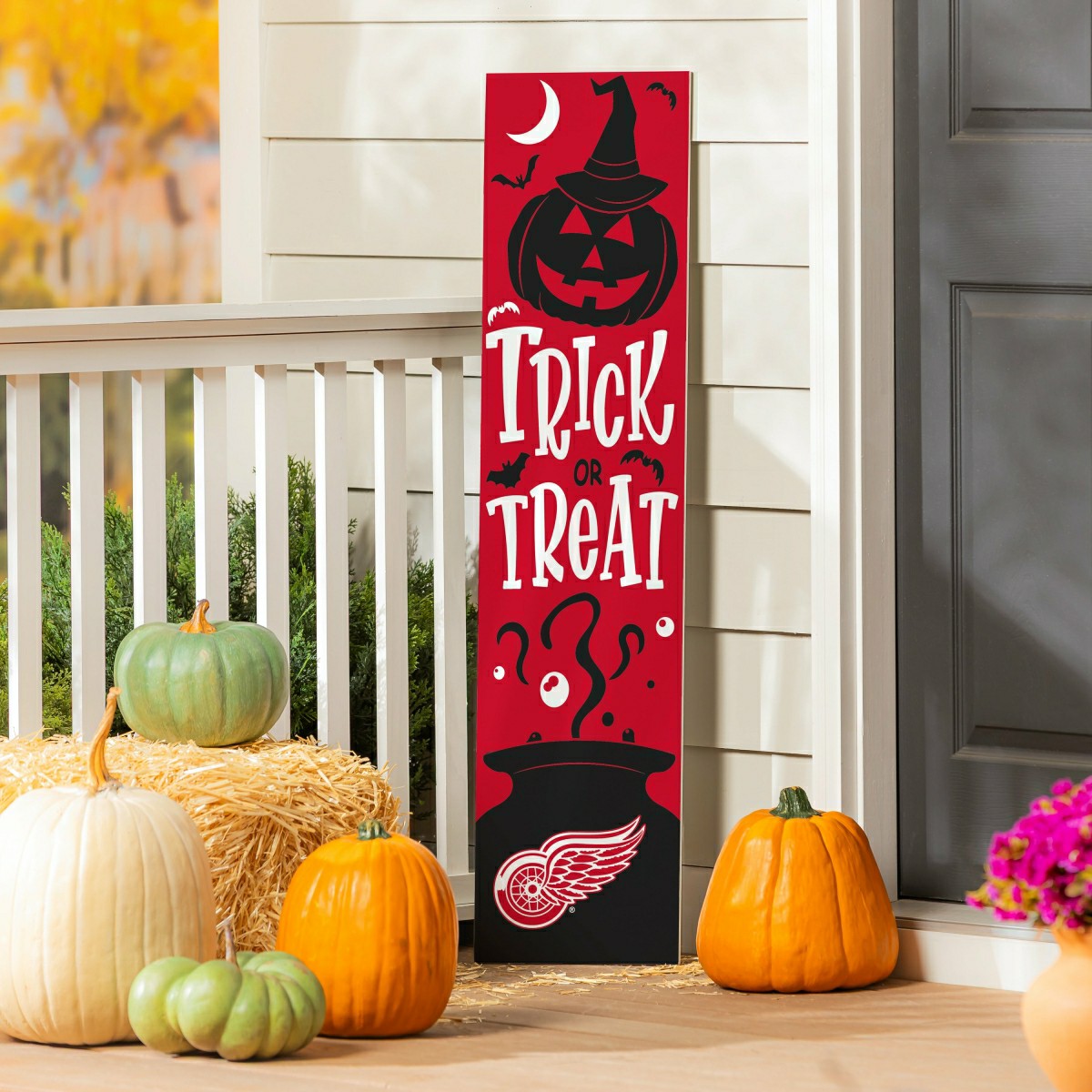 Detroit Red Wings 47" Double Sided Leaner, Halloween