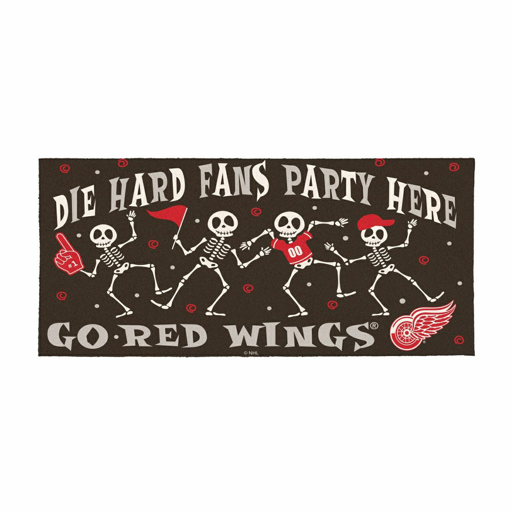 Detroit Red Wings Flocked Coir Halloween Sassafras Switch Mat, 22"x10"