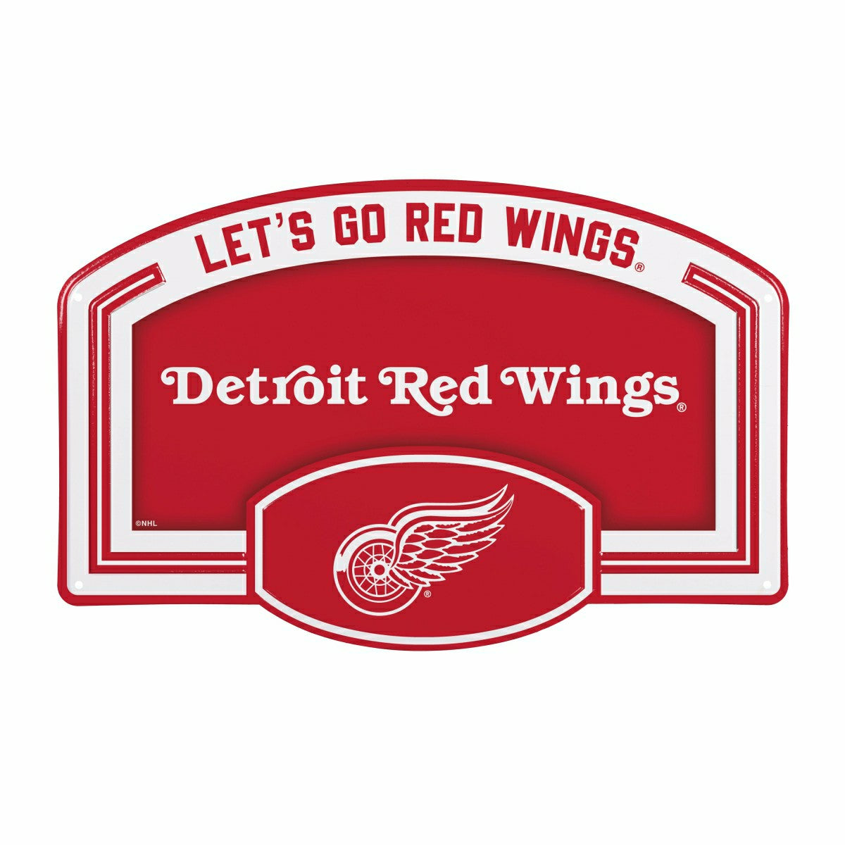 Detroit Red Wings USA Embossed Steel Wall Sign, 11" x 17"