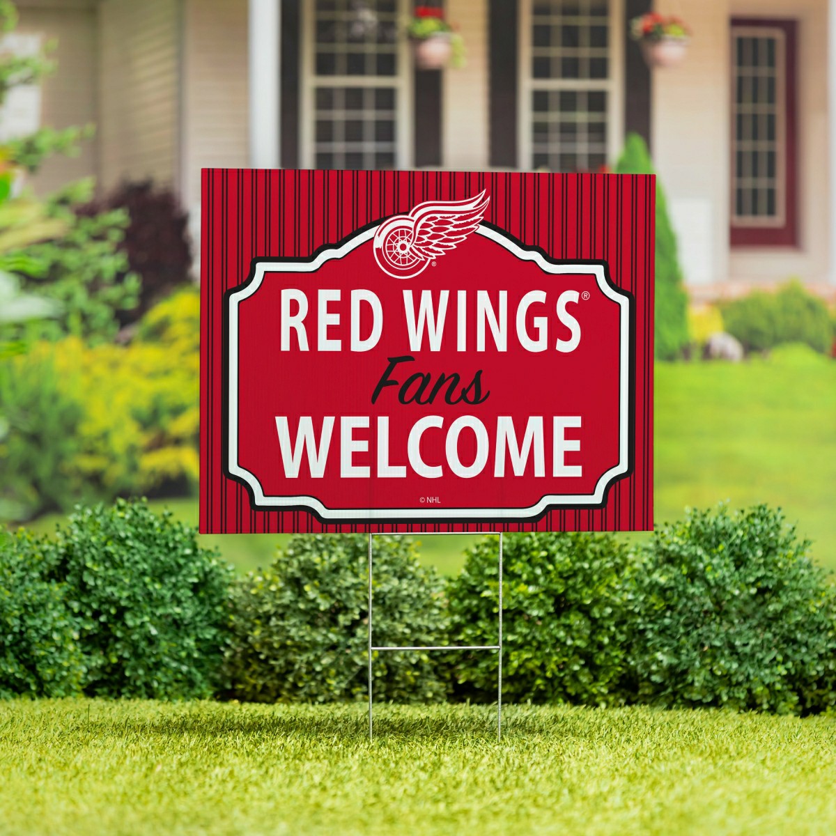 Detroit Red Wings Coroplast Yard Sign, "Fans Welcome"
