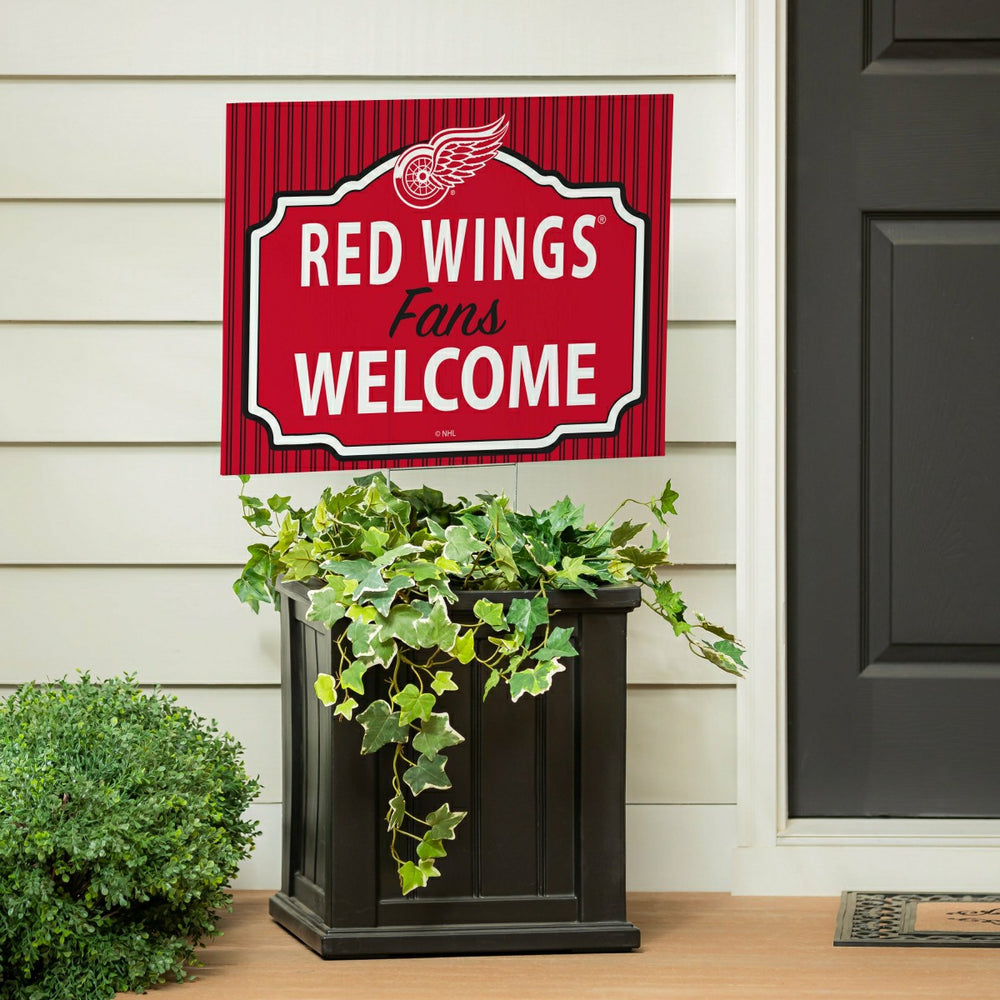 Detroit Red Wings Coroplast Yard Sign, "Fans Welcome"