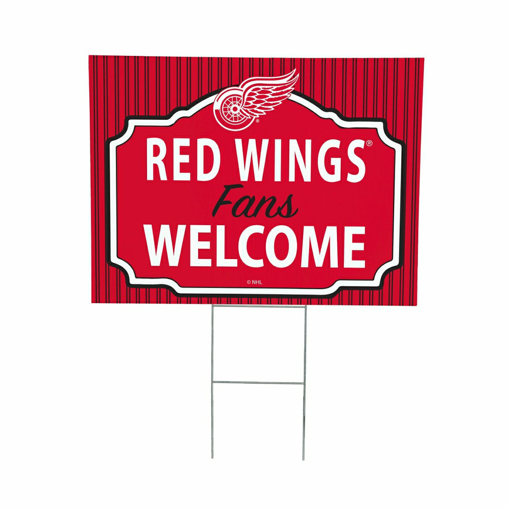 Detroit Red Wings Coroplast Yard Sign, "Fans Welcome"