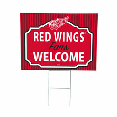 Detroit Red Wings Coroplast Yard Sign, "Fans Welcome"