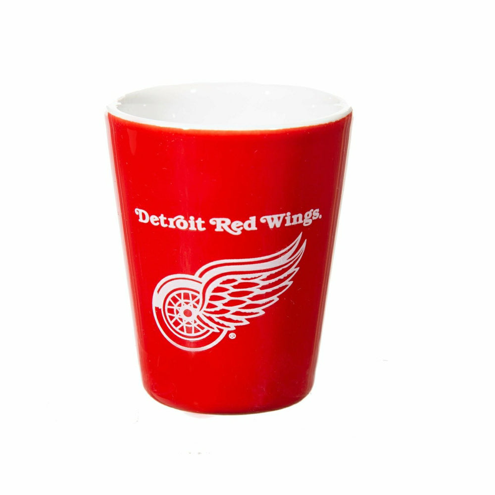 Detroit Red Wings 4-Piece Ceramic and Glass 2oz. Shot Glass Set