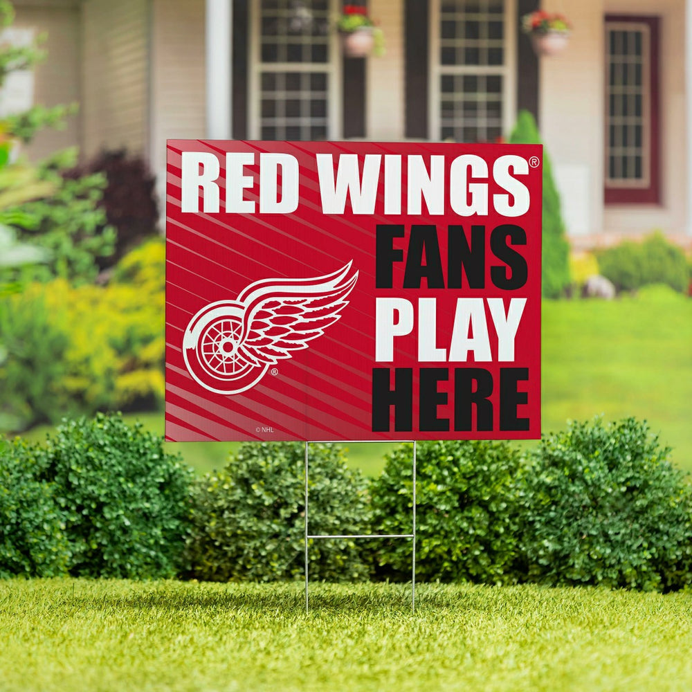 Detroit Red Wings Coroplast Yard Sign "Fans Play Here"