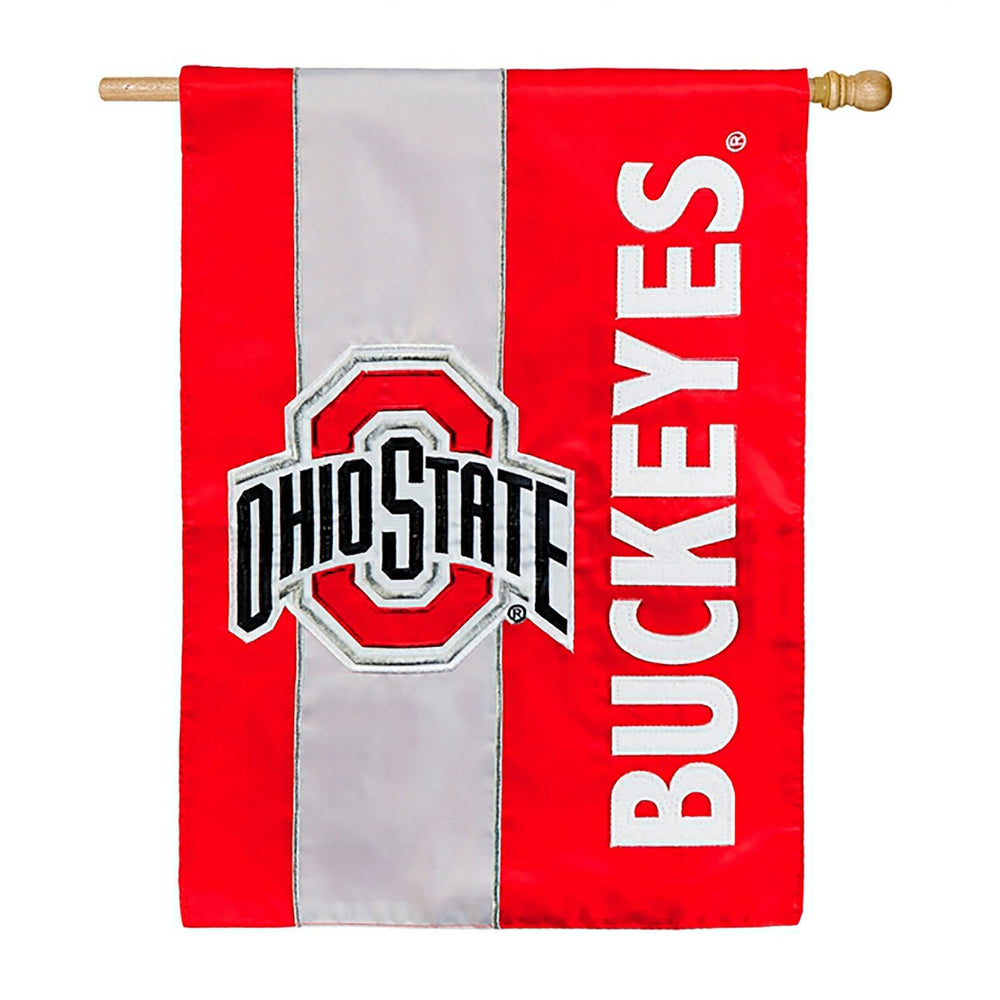Double-Sided Embellished NCAA College Team Pride Applique House Flag,