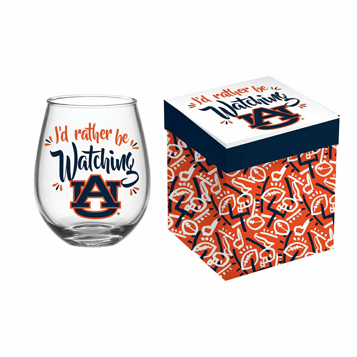 Auburn University, 17oz Boxed Stemless Glass