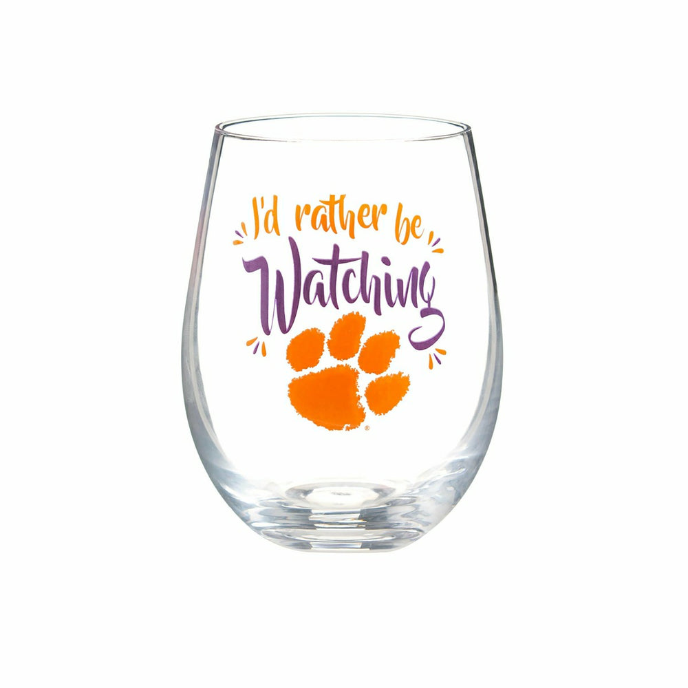 Clemson University, 17oz Boxed Stemless Glass