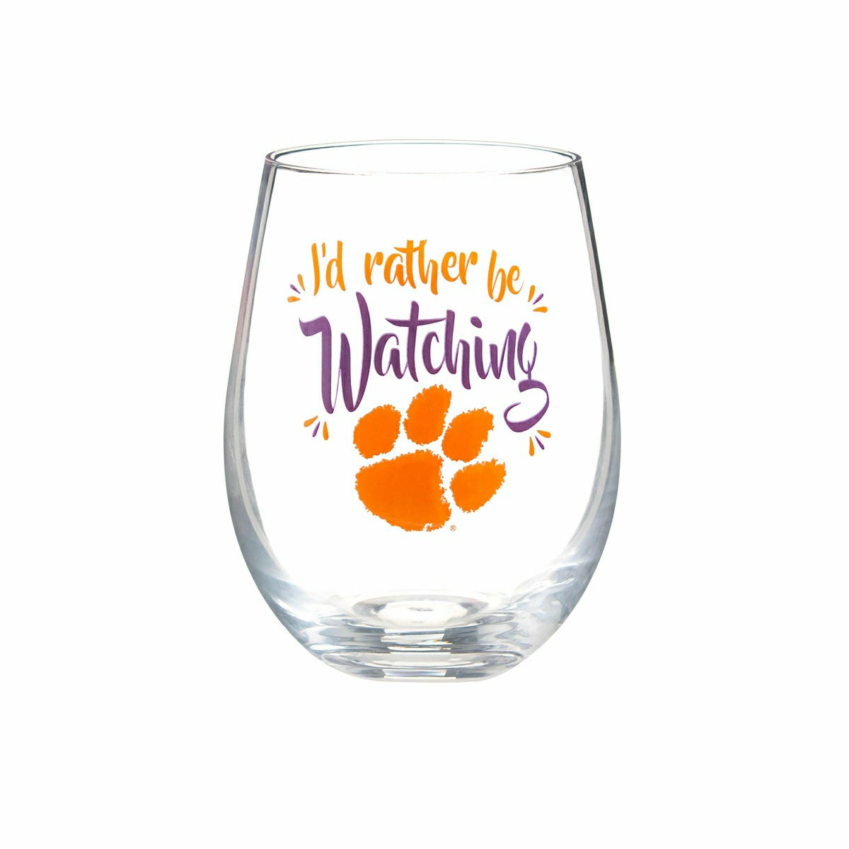 Clemson University, 17oz Boxed Stemless Glass