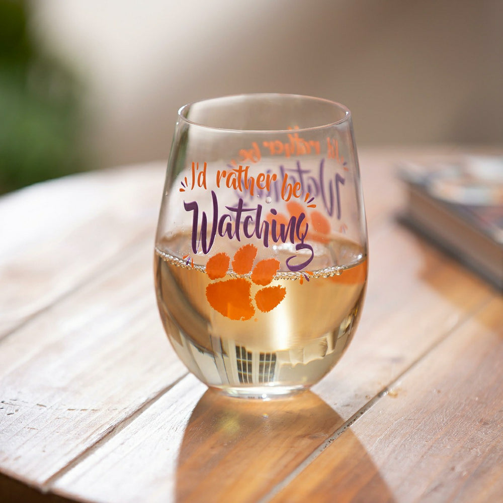 Clemson University, 17oz Boxed Stemless Glass