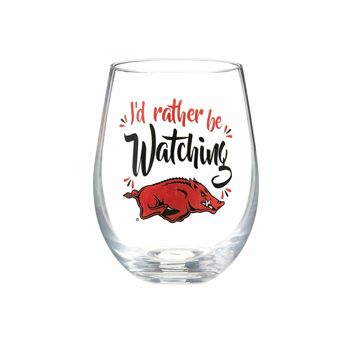 University of Arkansas, 17oz Boxed Stemless Glass