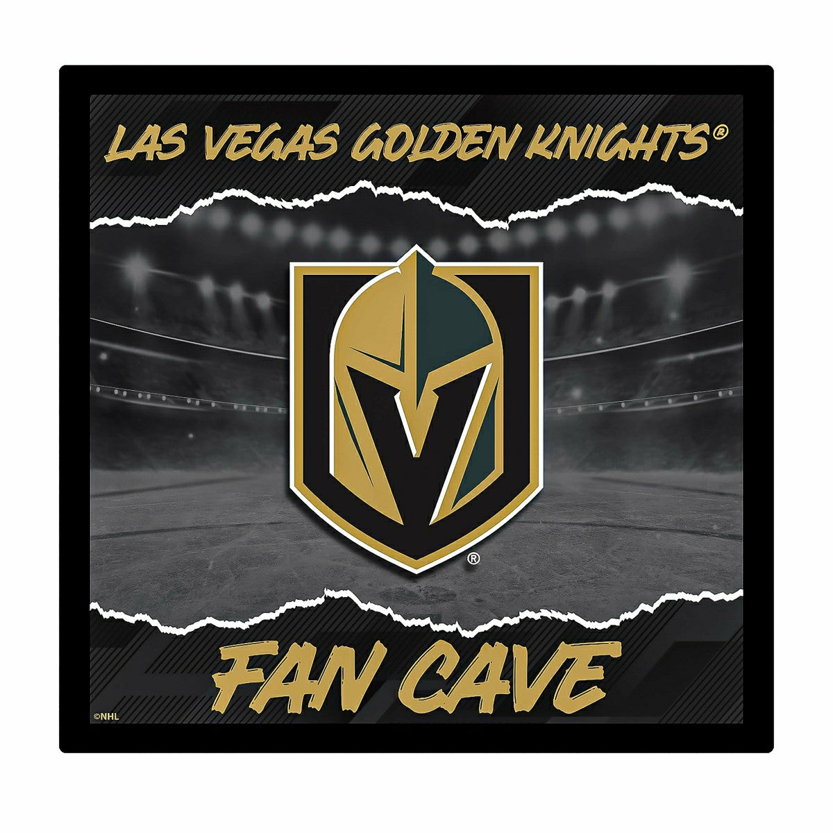 Vegas Golden Knights 23"H x 23"L LED Wall Decor, Edgelite, Square