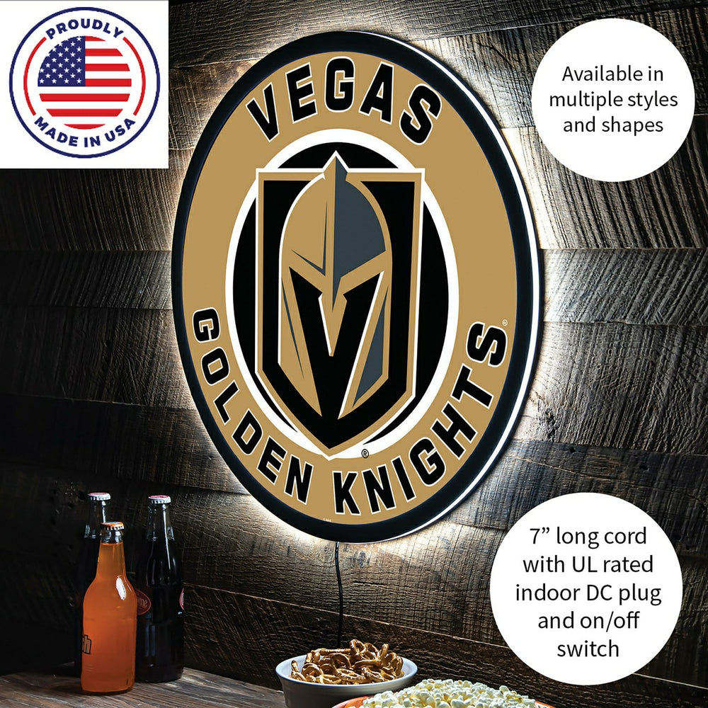 LED Wall Decor, Round, Las Vegas Golden Knights
