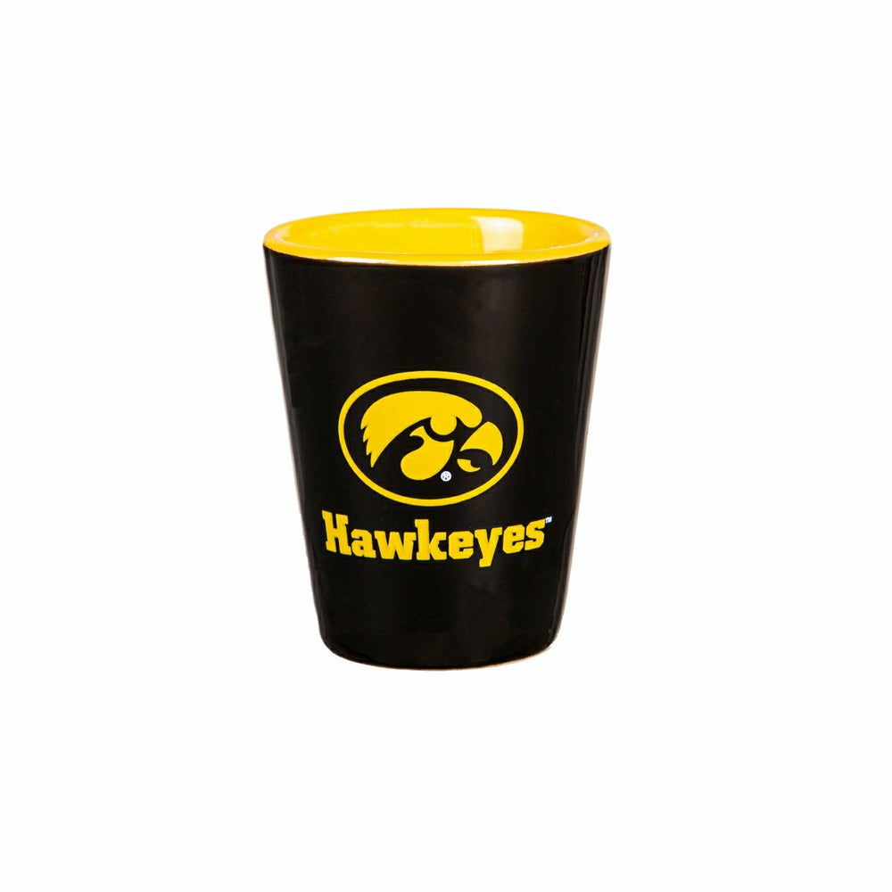 University of Iowa 4-Piece Ceramic and Glass 2oz. Shot Glass Set